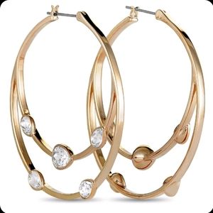 Swarovski Gaze Rose Gold-Plated Crystal Hoop Earrings